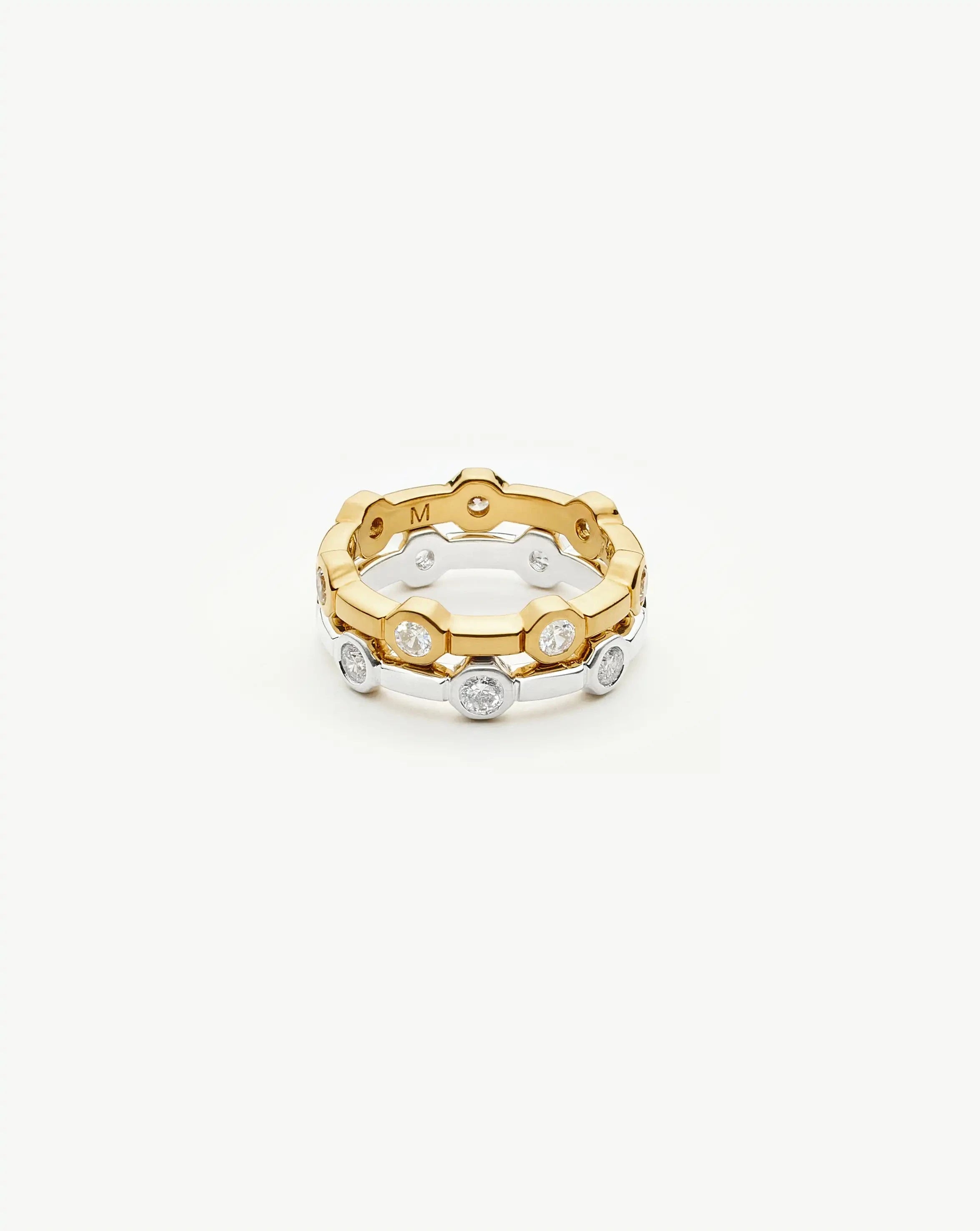 The Tennis Stacking Ring Set | 18ct Gold Plated, Silver Plated Rings Set Missoma 