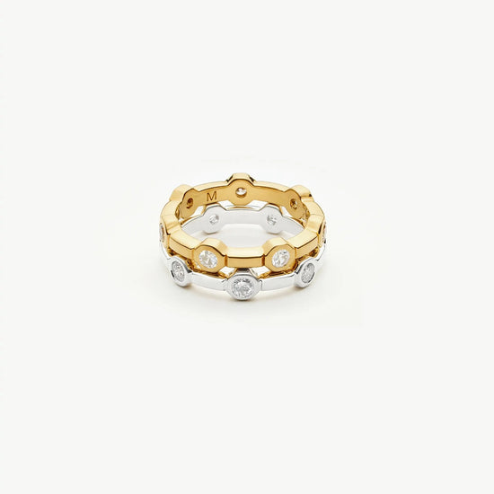 The Tennis Stacking Ring Set | 18ct Gold Plated, Silver Plated Rings Set Missoma 