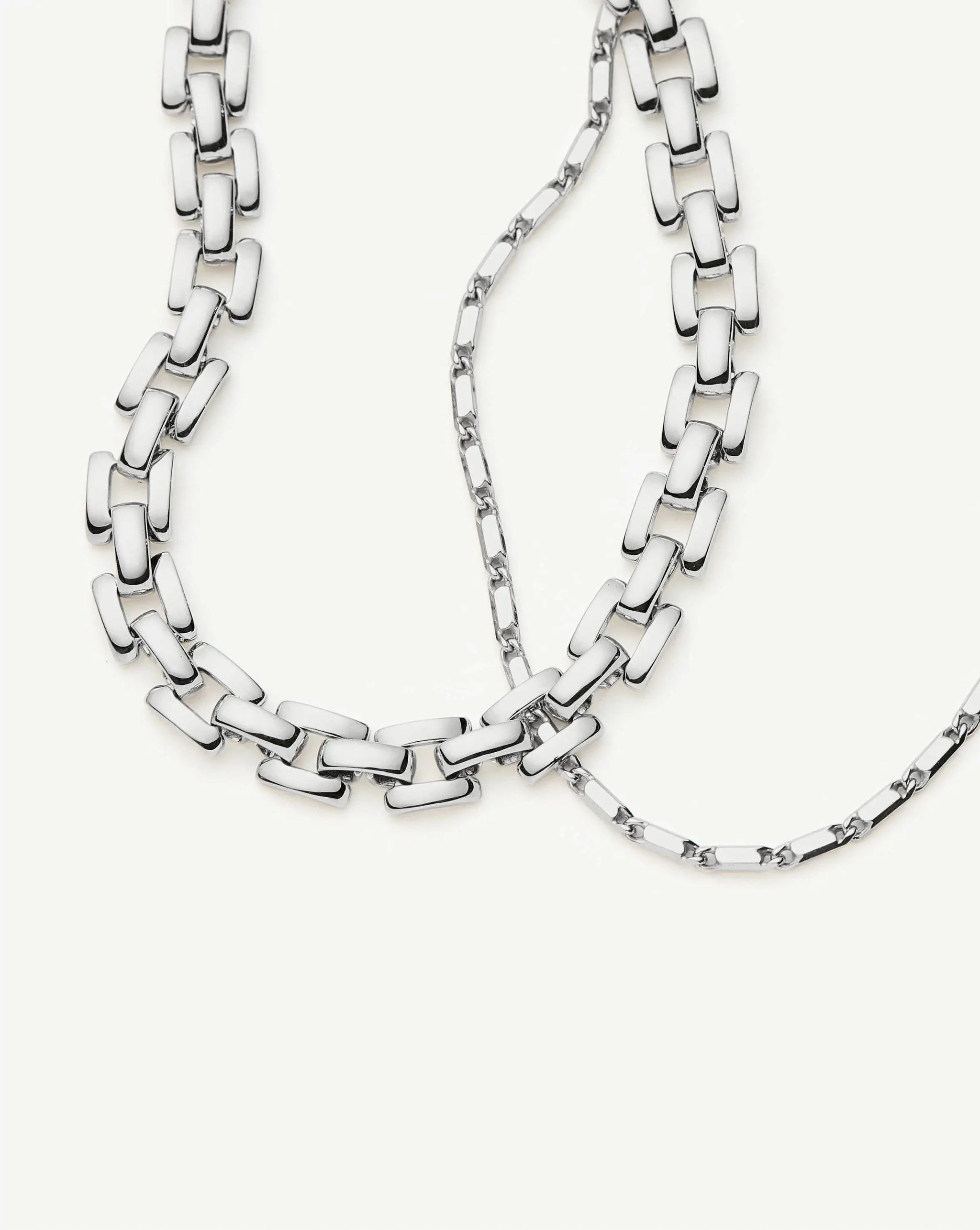 The Timeless Bracelet Set | Sterling Silver/Platinum Plated Bracelets Missoma 