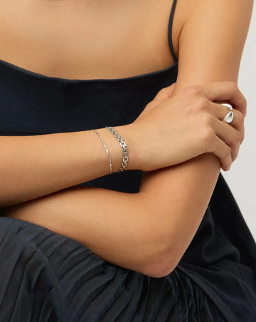 The Timeless Bracelet Set | Sterling Silver/Platinum Plated Bracelets Missoma 
