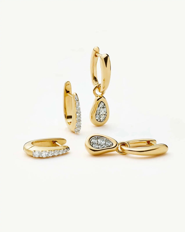 The Treat Yourself Hoop Set | 18ct Gold Plated/Cubic Zirconia