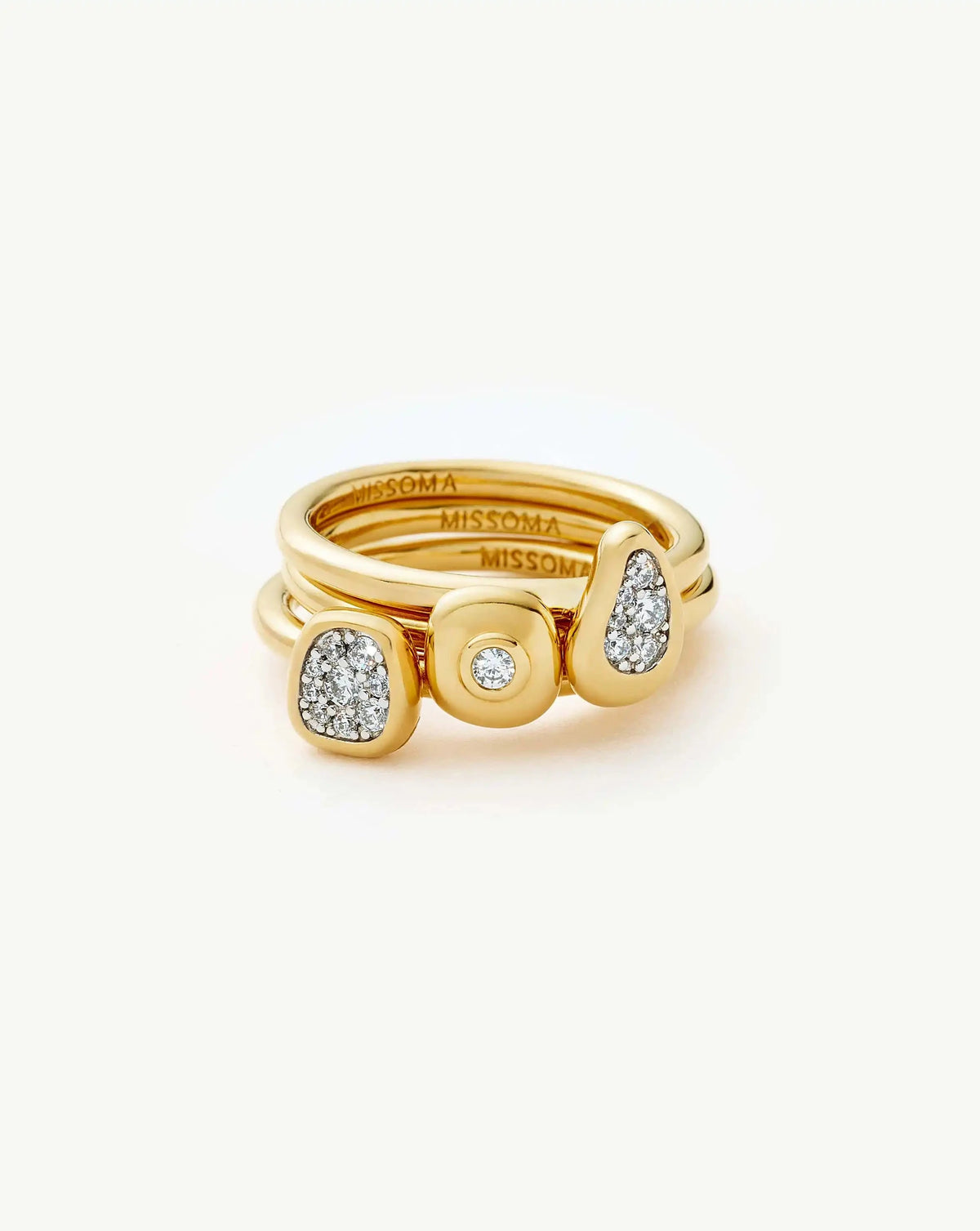 The Ultimate Triple Ring Set | 18ct Gold Plated/Cubic Zirconia Ring Sets Missoma 