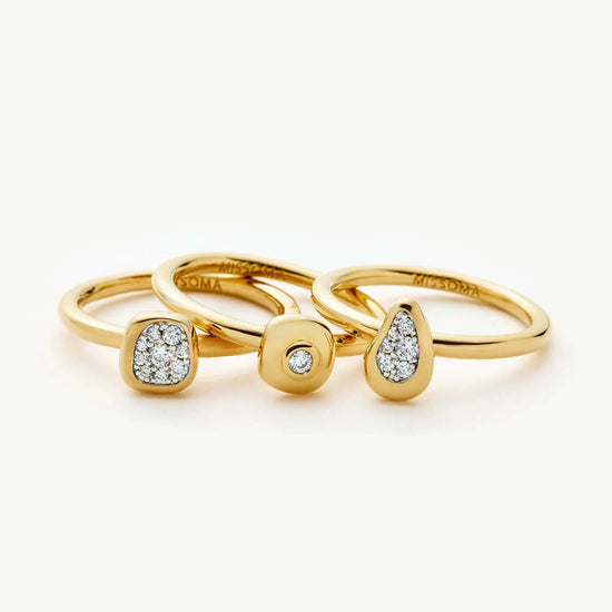 The Ultimate Triple Ring Set | 18ct Gold Plated/Cubic Zirconia Ring Sets Missoma 