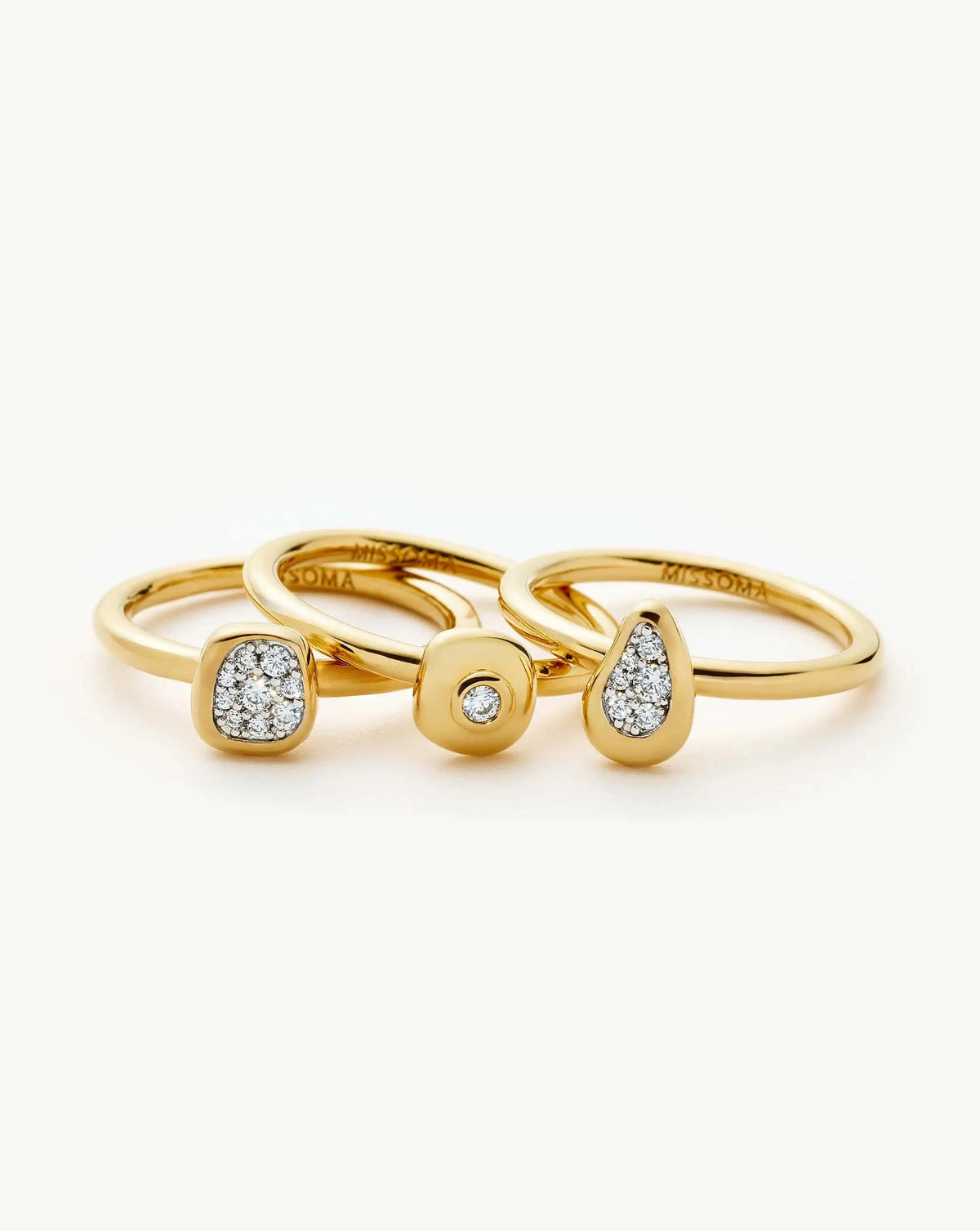 The Ultimate Triple Ring Set | 18ct Gold Plated/Cubic Zirconia Ring Sets Missoma 