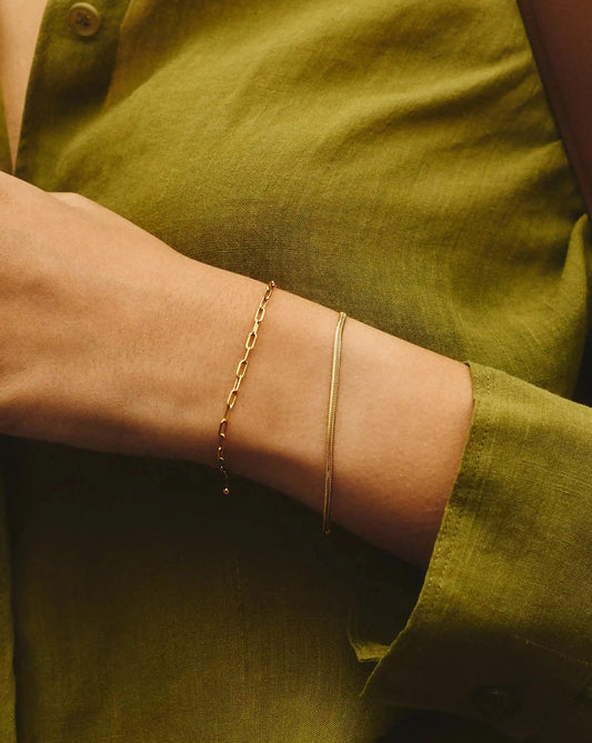 Thin Snake Chain Bracelet | 18ct Gold Plated Bracelets Missoma 