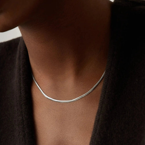 Thin Snake Chain Necklace | Platinum Plated Necklaces Missoma 