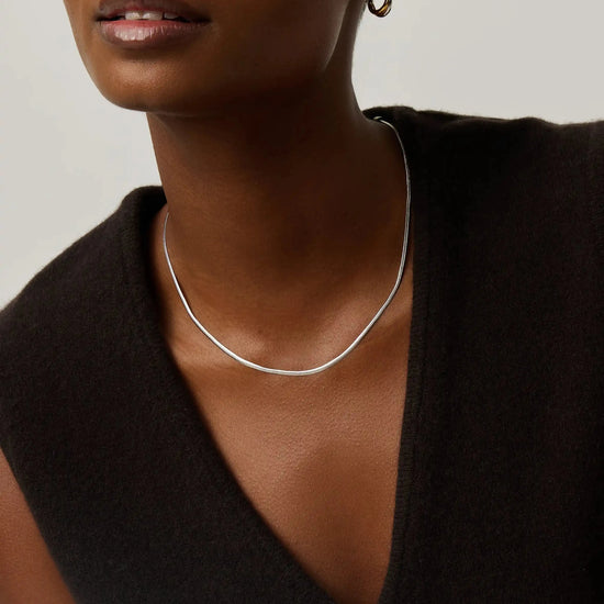 Thin Snake Chain Necklace | Platinum Plated Necklaces Missoma 