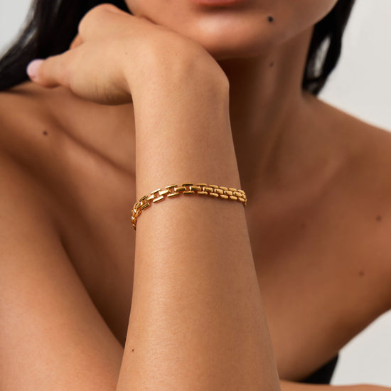 Timepiece Link Chain Bracelet | 18ct Gold Plated Bracelets Missoma 