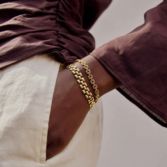 Timepiece Wide Chain Bracelet | 18ct Gold Plated Bracelets Missoma 
