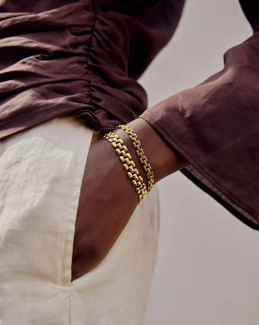 Timepiece Wide Chain Bracelet | 18ct Gold Plated Bracelets Missoma 
