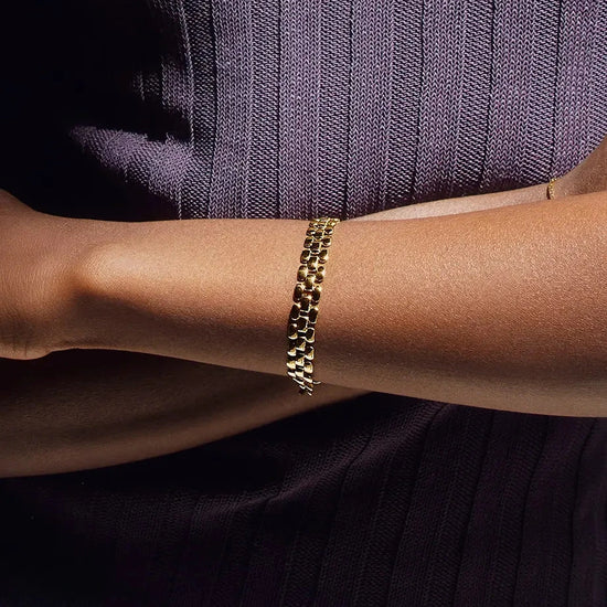 Timepiece Wide Chain Bracelet | 18ct Gold Plated Bracelets Missoma 