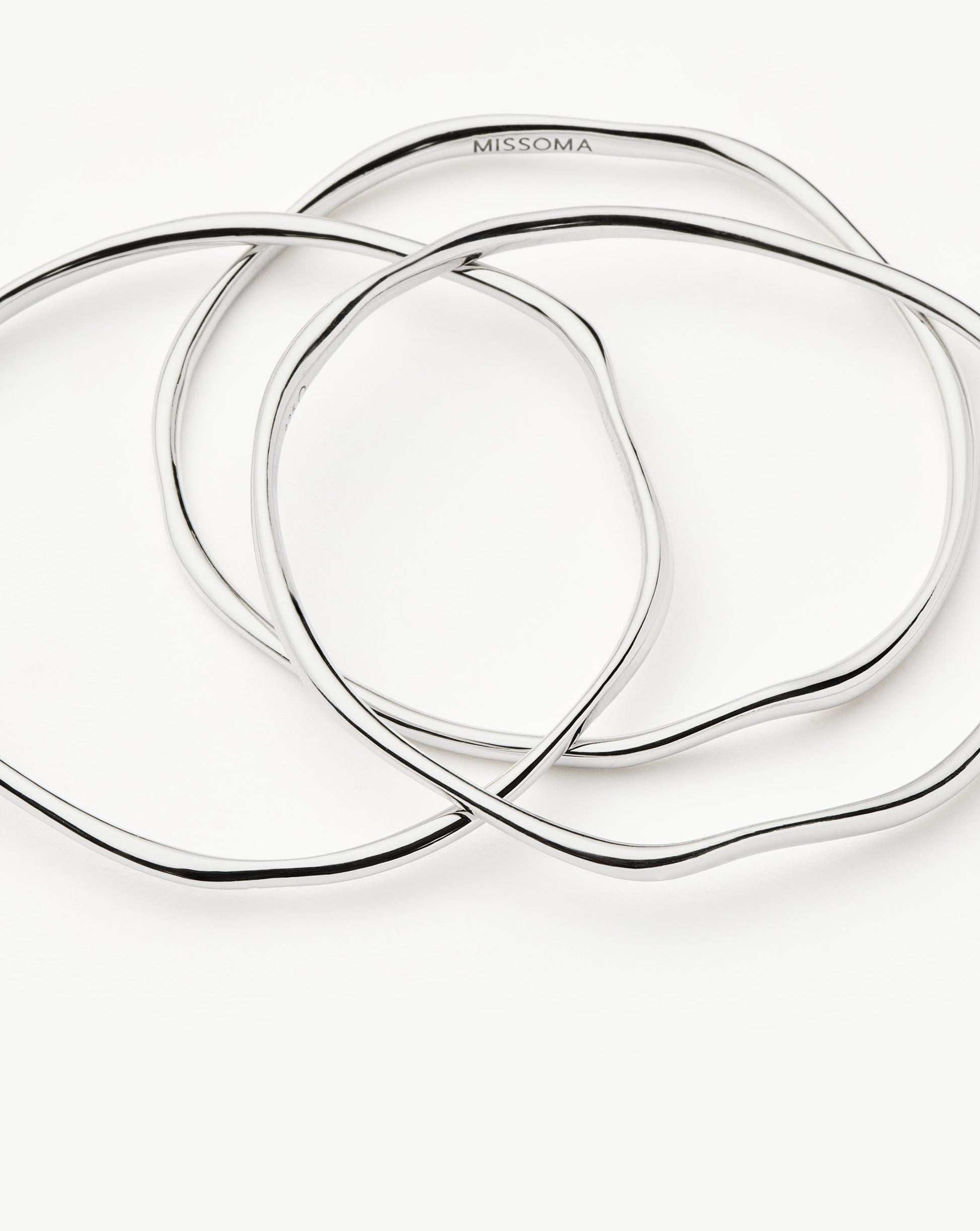 Trio Molten Ripple Bangle Bracelet Set | Sterling Silver Bracelets Missoma 