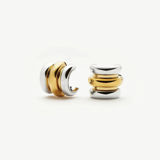 Triple Ridge Oversized Studs | 18ct Gold Plated/Platinum Plated Earrings Missoma 