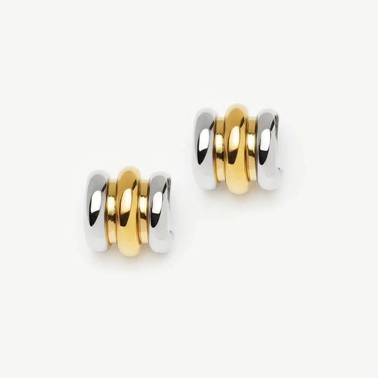 Triple Ridge Oversized Studs | 18ct Gold Plated/Platinum Plated Earrings Missoma 