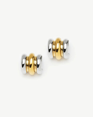 Triple Ridge Oversized Studs | 18ct Gold Plated/Platinum Plated Earrings Missoma 
