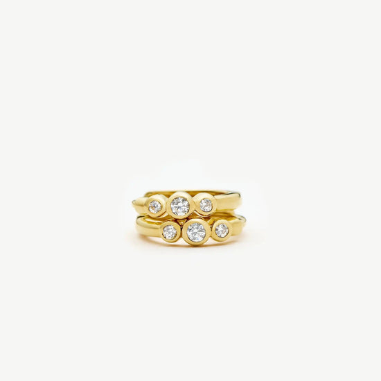 Triple Stone Small Hoop Earrings | 18ct Gold Plated Earrings Missoma 