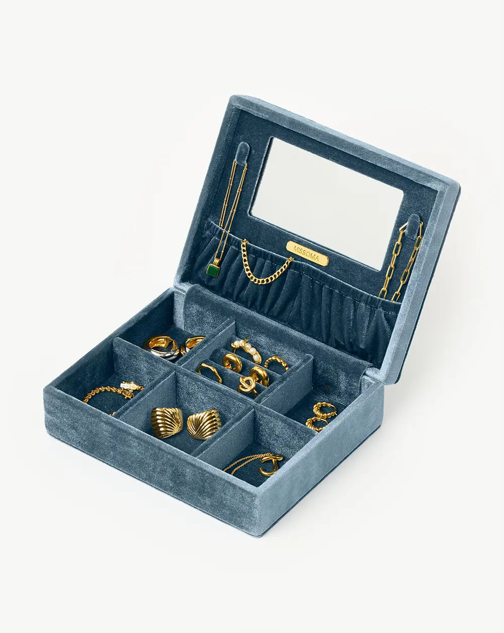 Velvet Jewellery Box | Blue Steel Accessories Missoma 
