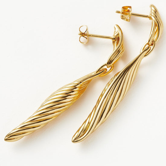 Wavy Ridge Double Drop Earrings Earrings Missoma 