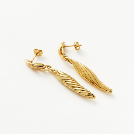 Wavy Ridge Double Drop Earrings Earrings Missoma 