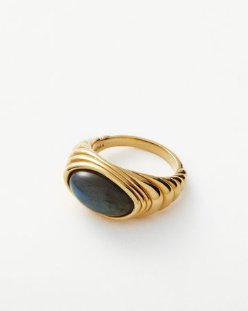 Wavy Ridge Gemstone Ring Rings Missoma 