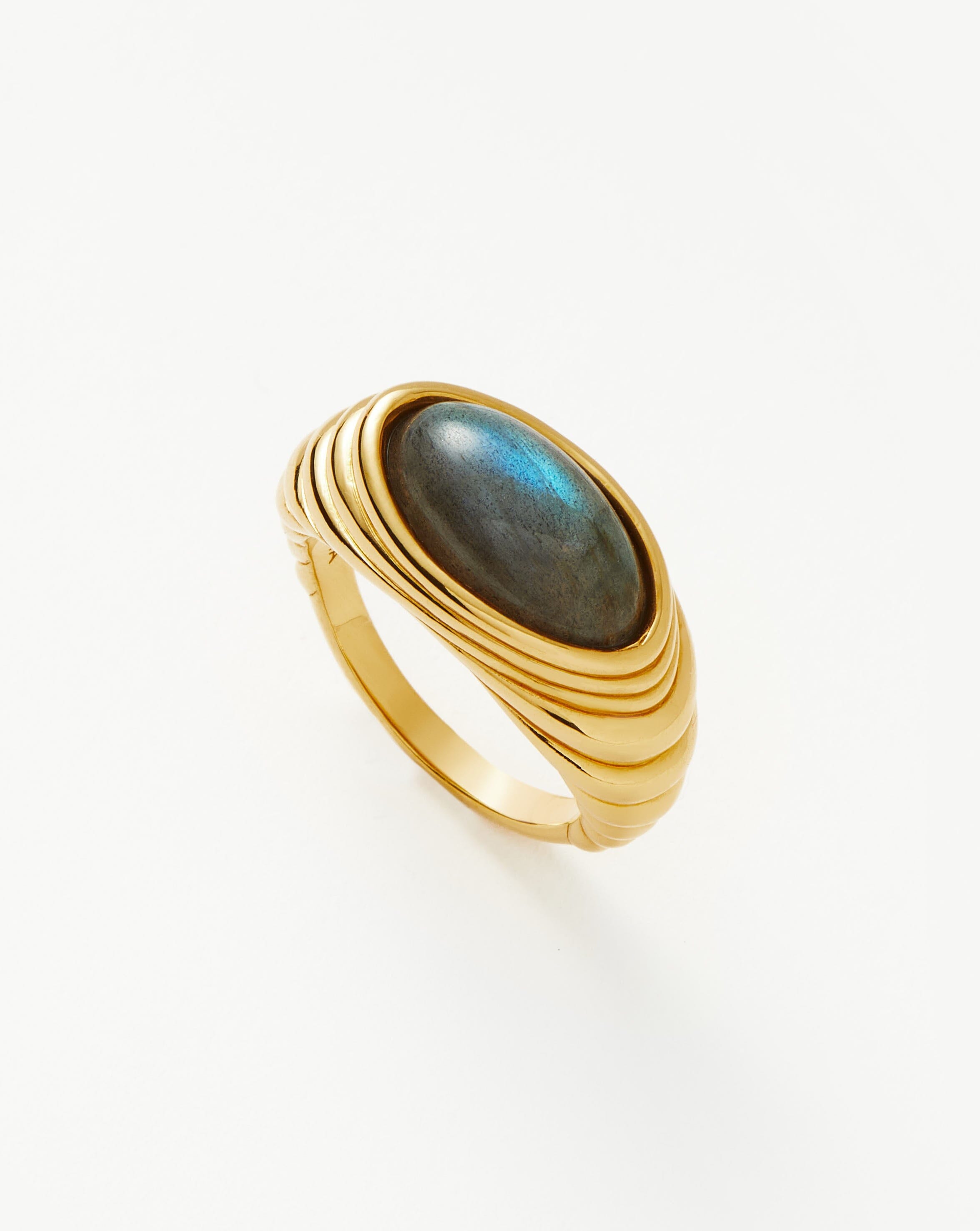 Wavy Ridge Gemstone Ring Rings Missoma 