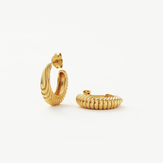 Wavy Ridge Small Hoop Earrings Earrings Missoma 
