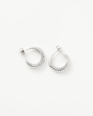 Wavy Ridge Small Hoop Earrings Earrings Missoma 