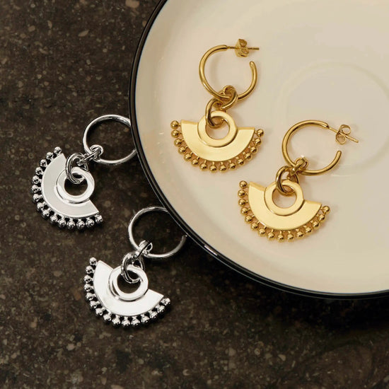 Zenyu Fan Chandelier Hoop Earrings | Silver Plated Earrings Missoma 