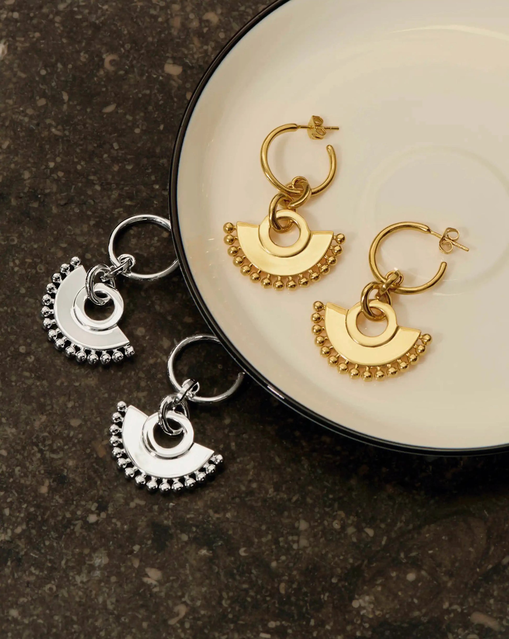 Zenyu Fan Chandelier Hoop Earrings | Silver Plated Earrings Missoma 