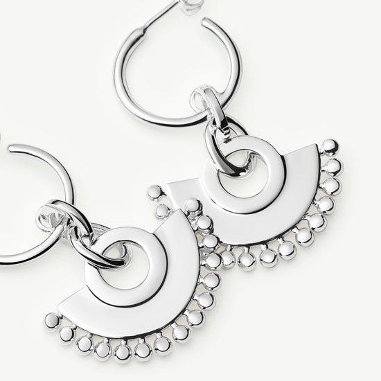 Zenyu Fan Chandelier Hoop Earrings | Silver Plated Earrings Missoma 