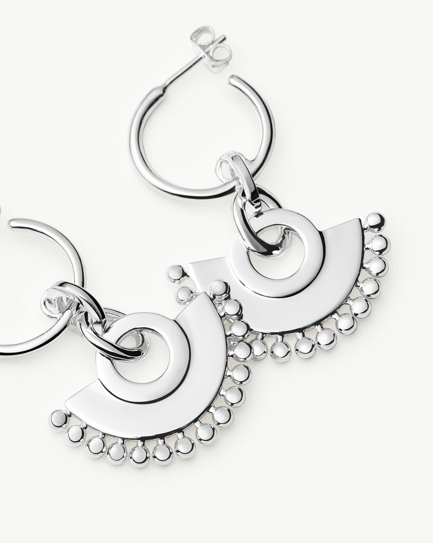 Zenyu Fan Chandelier Hoop Earrings | Silver Plated Earrings Missoma 