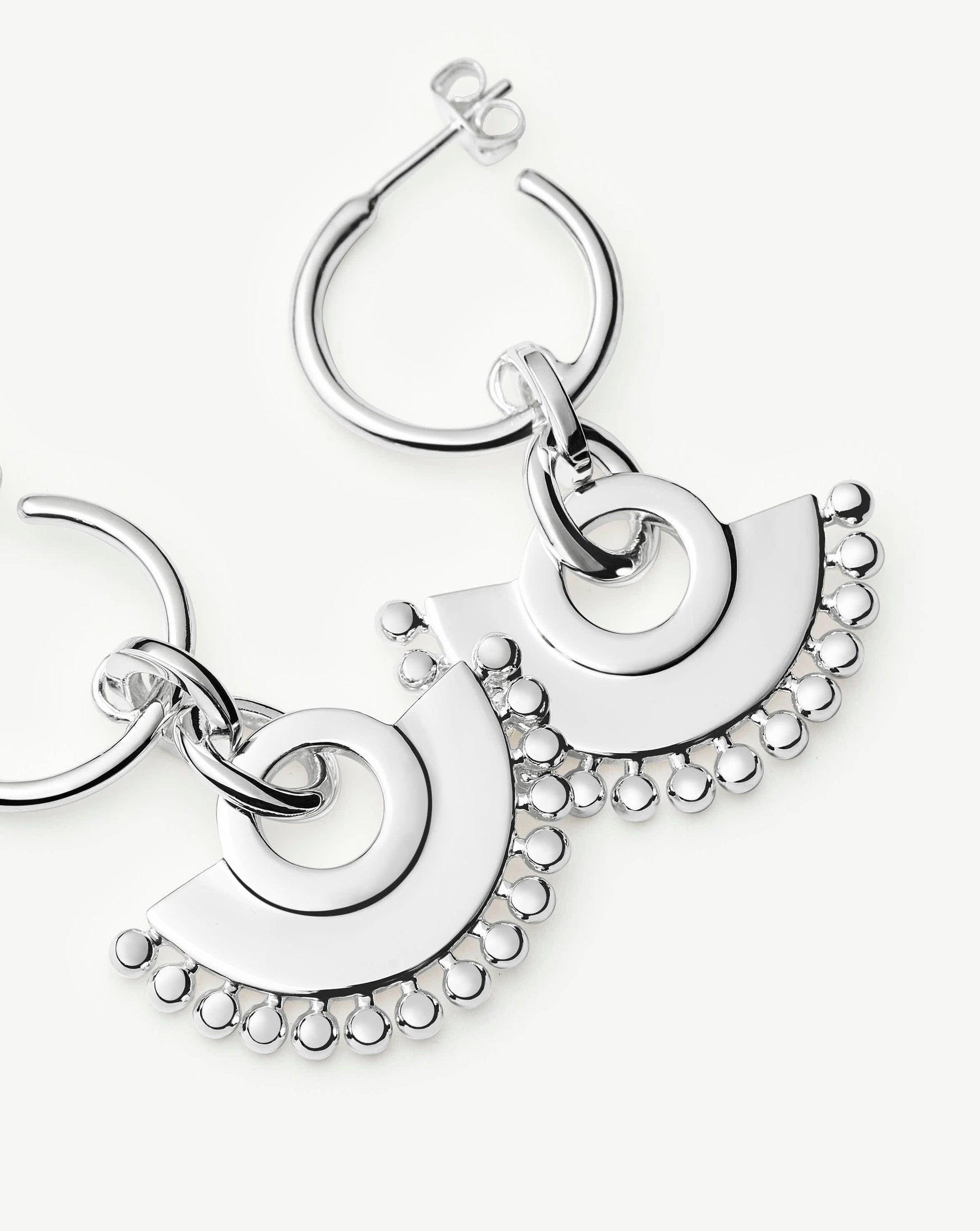 Zenyu Fan Chandelier Hoop Earrings | Silver Plated Earrings Missoma 