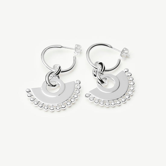 Zenyu Fan Chandelier Hoop Earrings | Silver Plated Earrings Missoma 