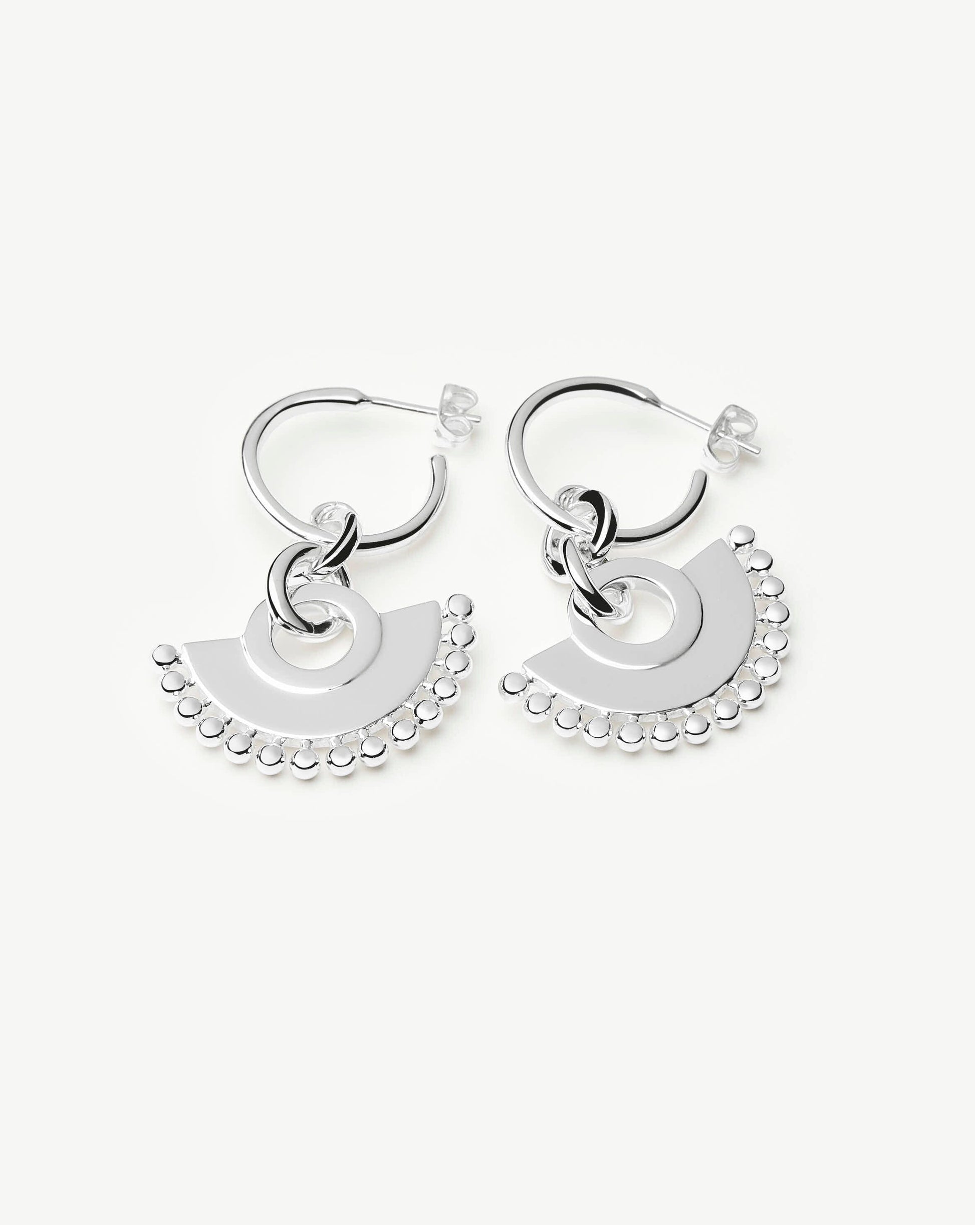 Zenyu Fan Chandelier Hoop Earrings | Silver Plated Earrings Missoma 