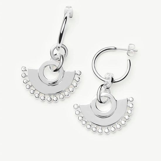 Zenyu Fan Chandelier Hoop Earrings | Silver Plated Earrings Missoma 