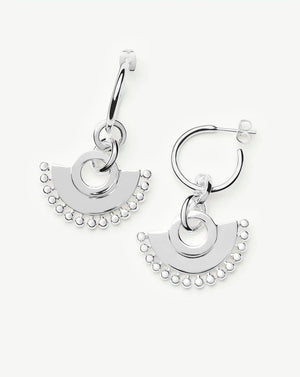 Zenyu Fan Chandelier Hoop Earrings | Silver Plated Earrings Missoma 