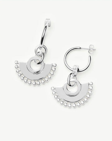 Zenyu Fan Chandelier Hoop Earrings | Silver Plated Earrings Missoma 