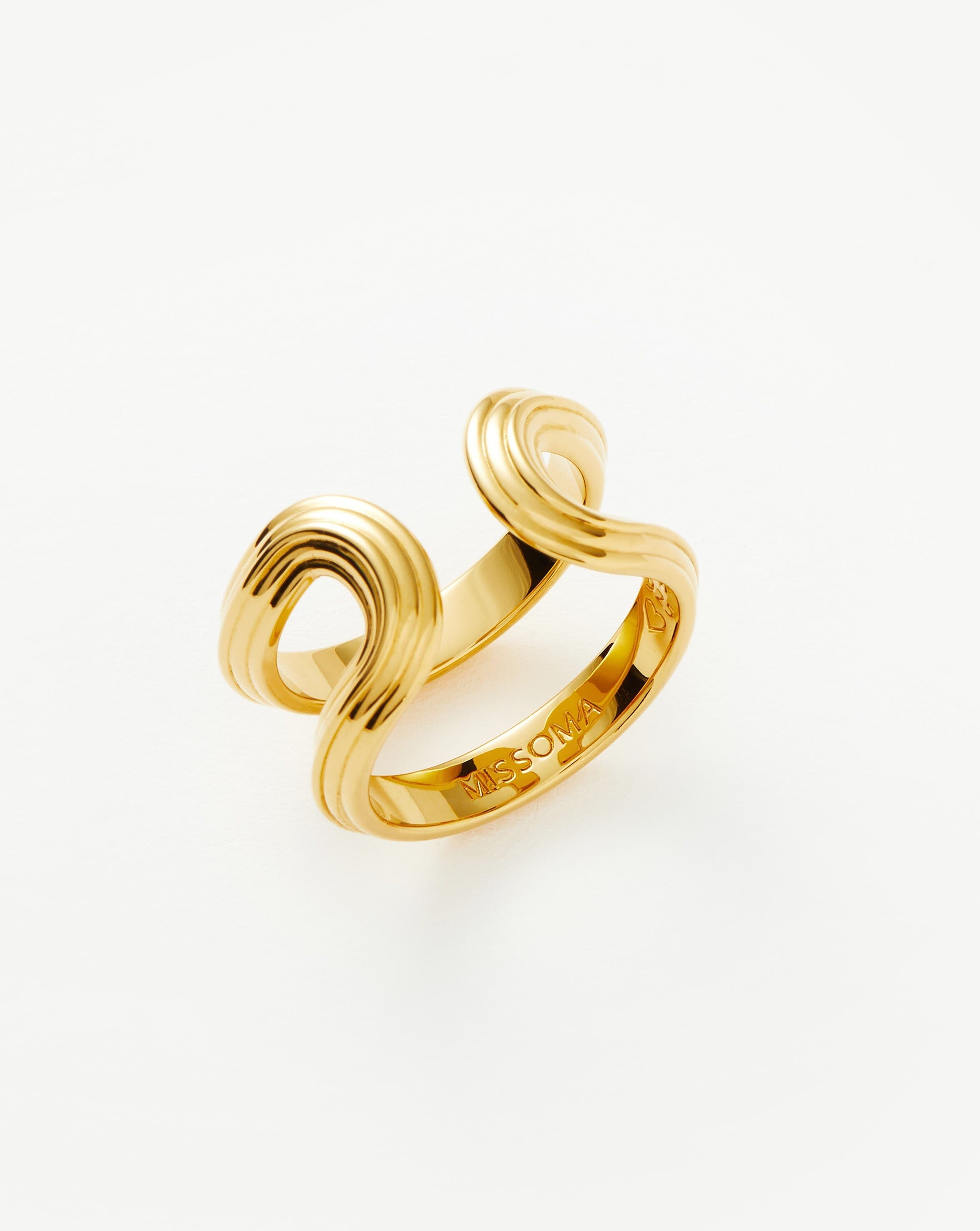 Zenyu Link Ridge Open Ring | 18ct Gold Plated Vermeil Rings Missoma 