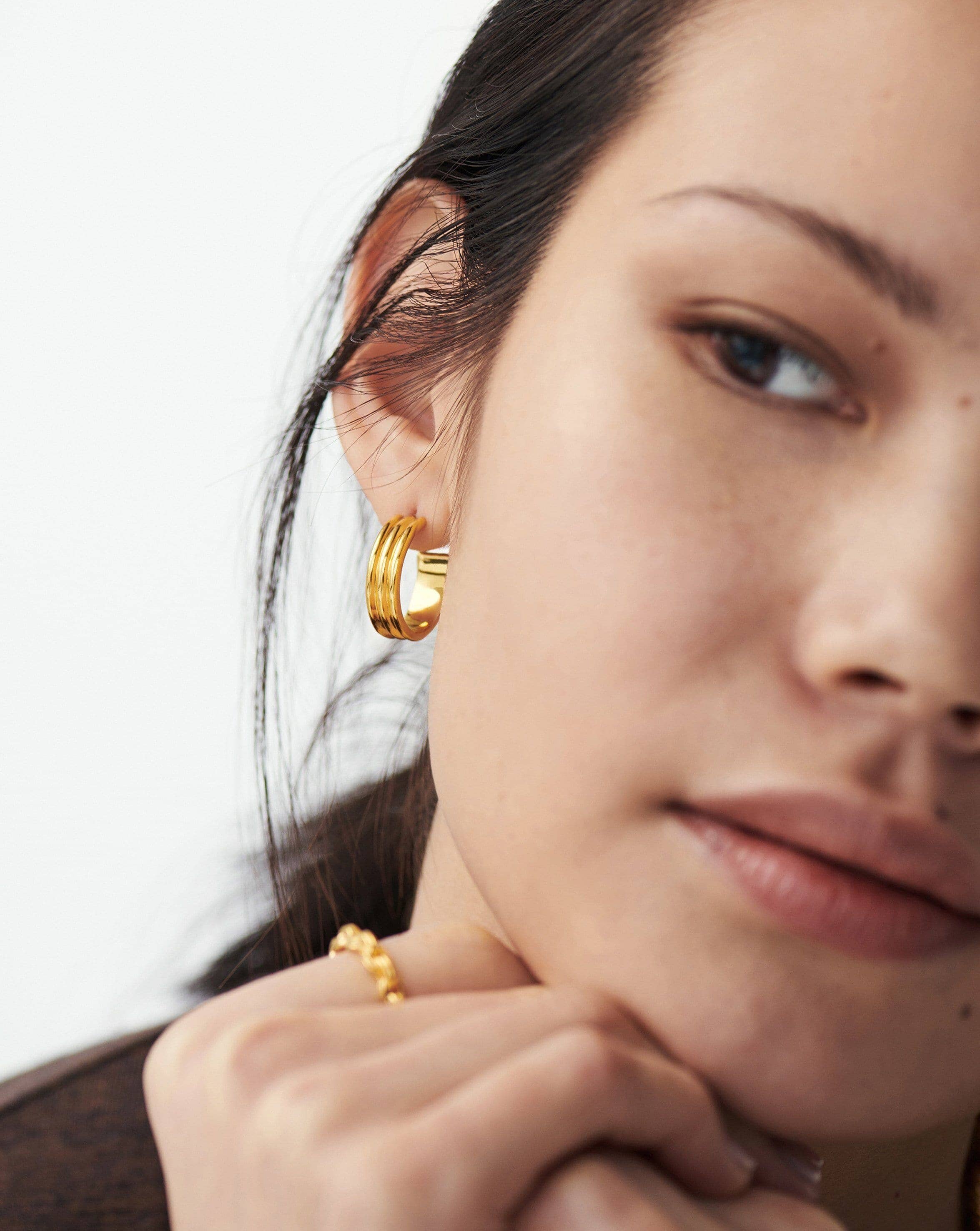 Ancien Hoop Earrings | 18ct Gold Plated Vermeil Earrings Missoma 