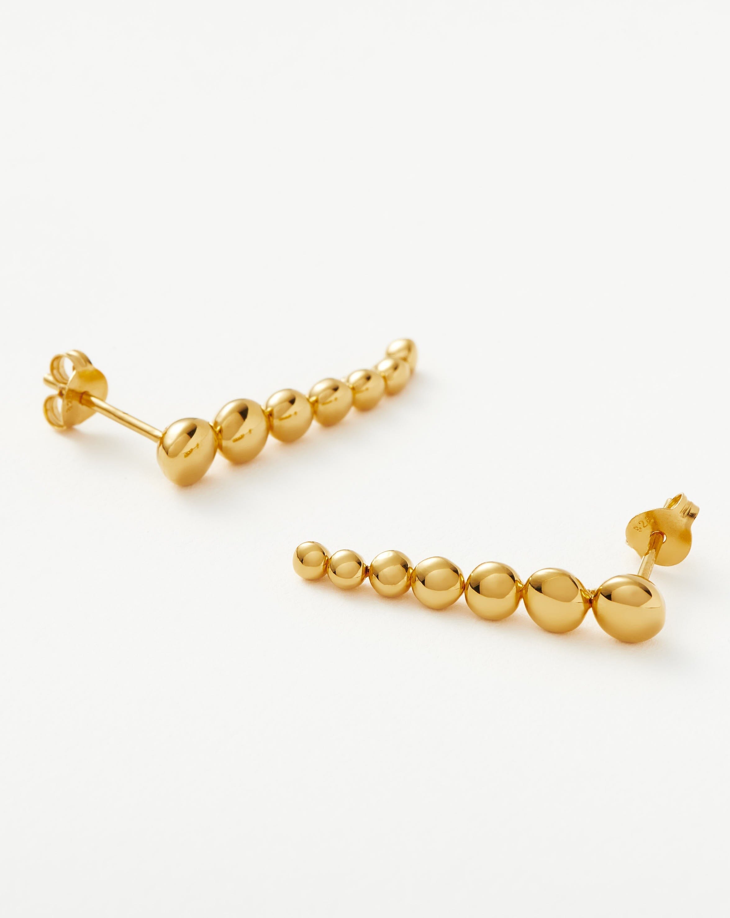 Articulated Beaded Drop Stud Earrings | 18ct Gold Plated Vermeil Earrings Missoma 