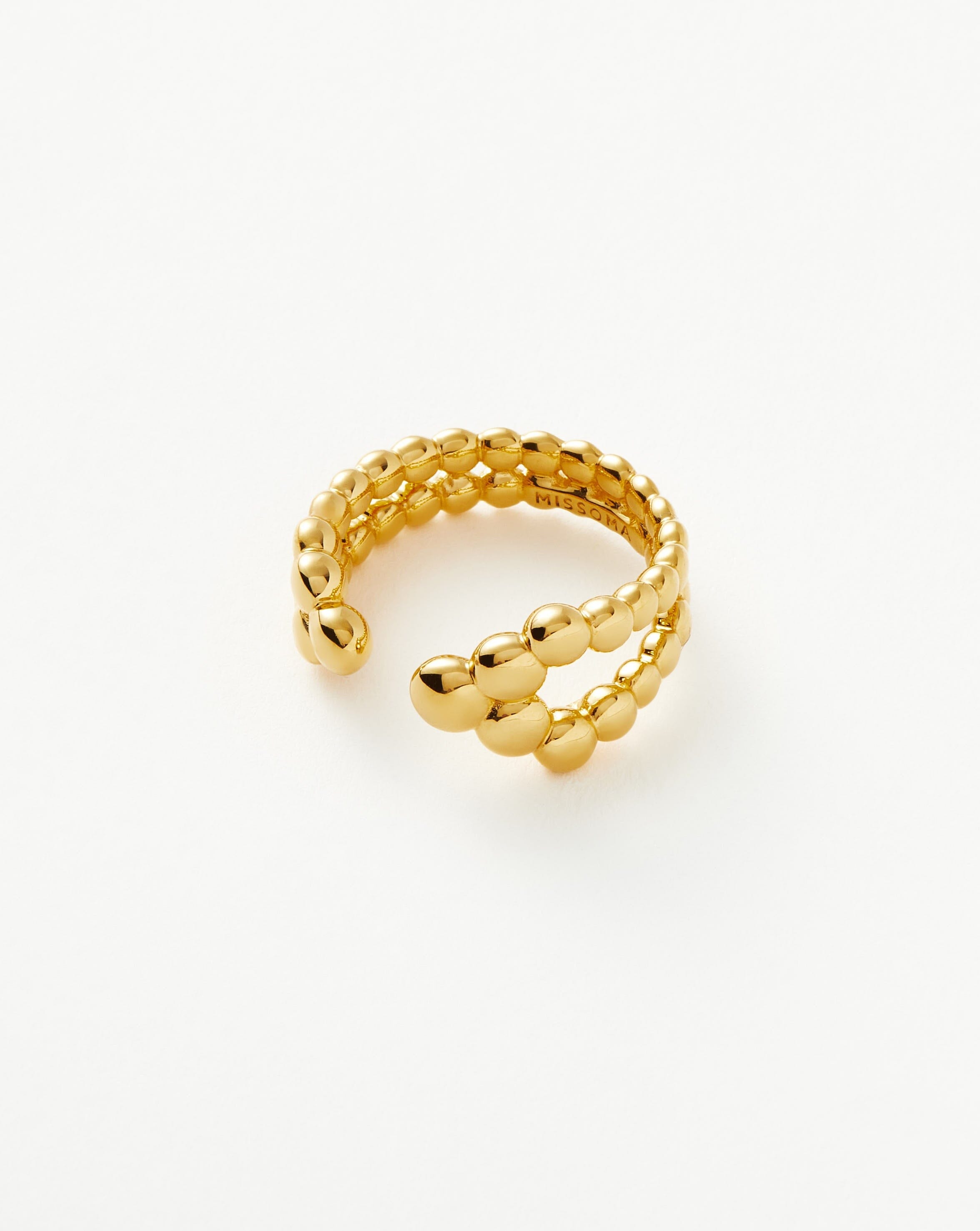 Articulated Beaded Open Ring | 18ct Gold Plated Vermeil Rings Missoma 