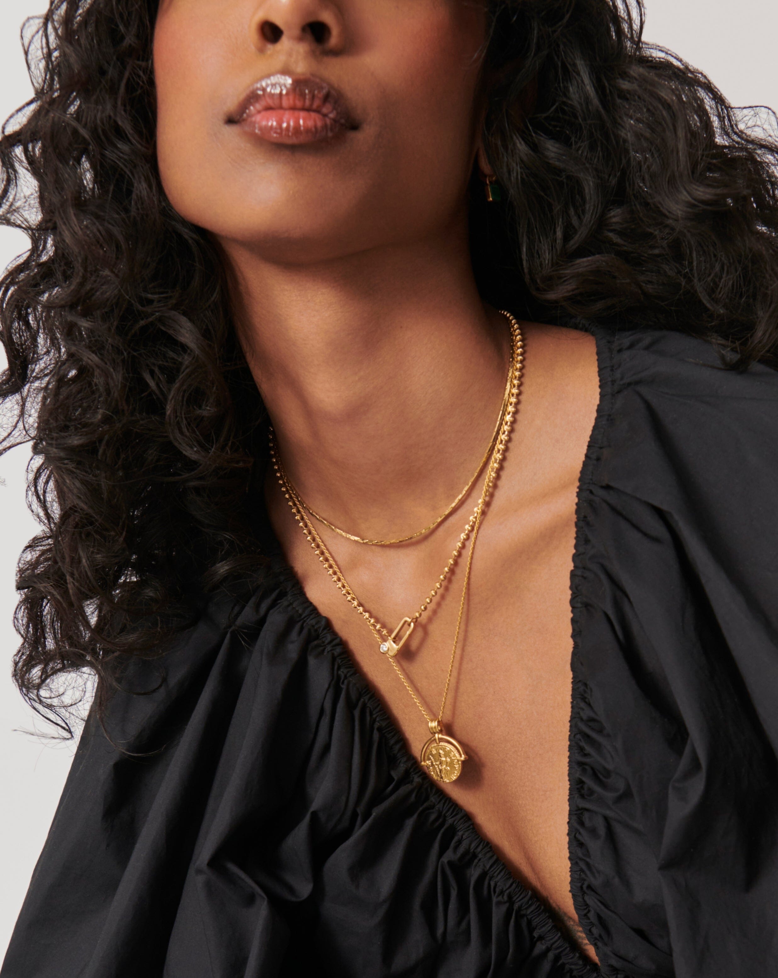 Articulated Beaded Paperclip Pendant Chain Necklace | 18ct Gold Plated Vermeil/Cubic Zirconia Necklaces Missoma 