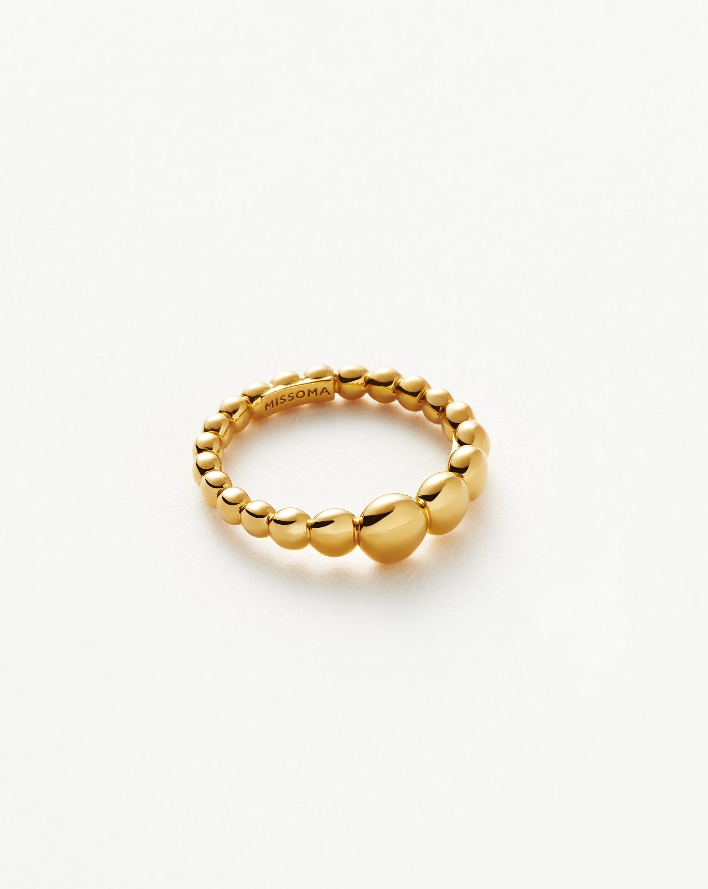 Articulated Beaded Stacking Ring | 18ct Gold Plated Vermeil Rings Missoma 