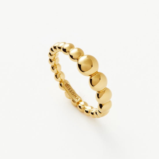Articulated Beaded Stacking Ring | 18ct Gold Plated Vermeil Rings Missoma 