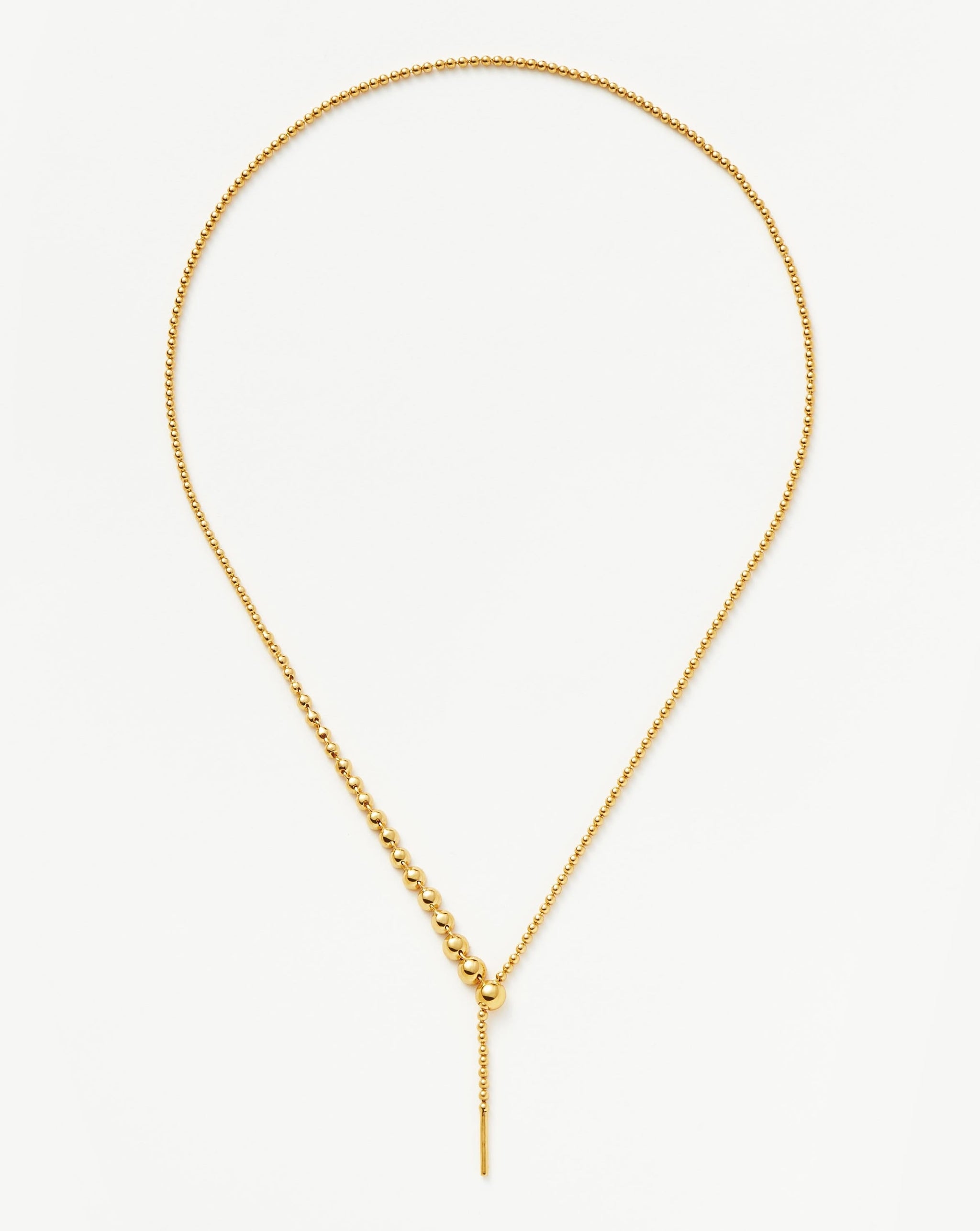 Articulated Beaded Stone Slider Lariat Necklace | 18ct Gold Plated Vermeil/Cubic Zirconia Necklaces Missoma 
