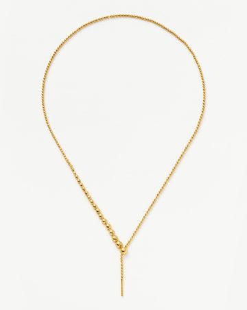 Articulated Beaded Stone Slider Lariat Necklace | 18ct Gold Plated Vermeil/Cubic Zirconia Necklaces Missoma 