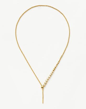 Articulated Beaded Stone Slider Lariat Necklace | 18ct Gold Plated Vermeil/Cubic Zirconia Necklaces Missoma 