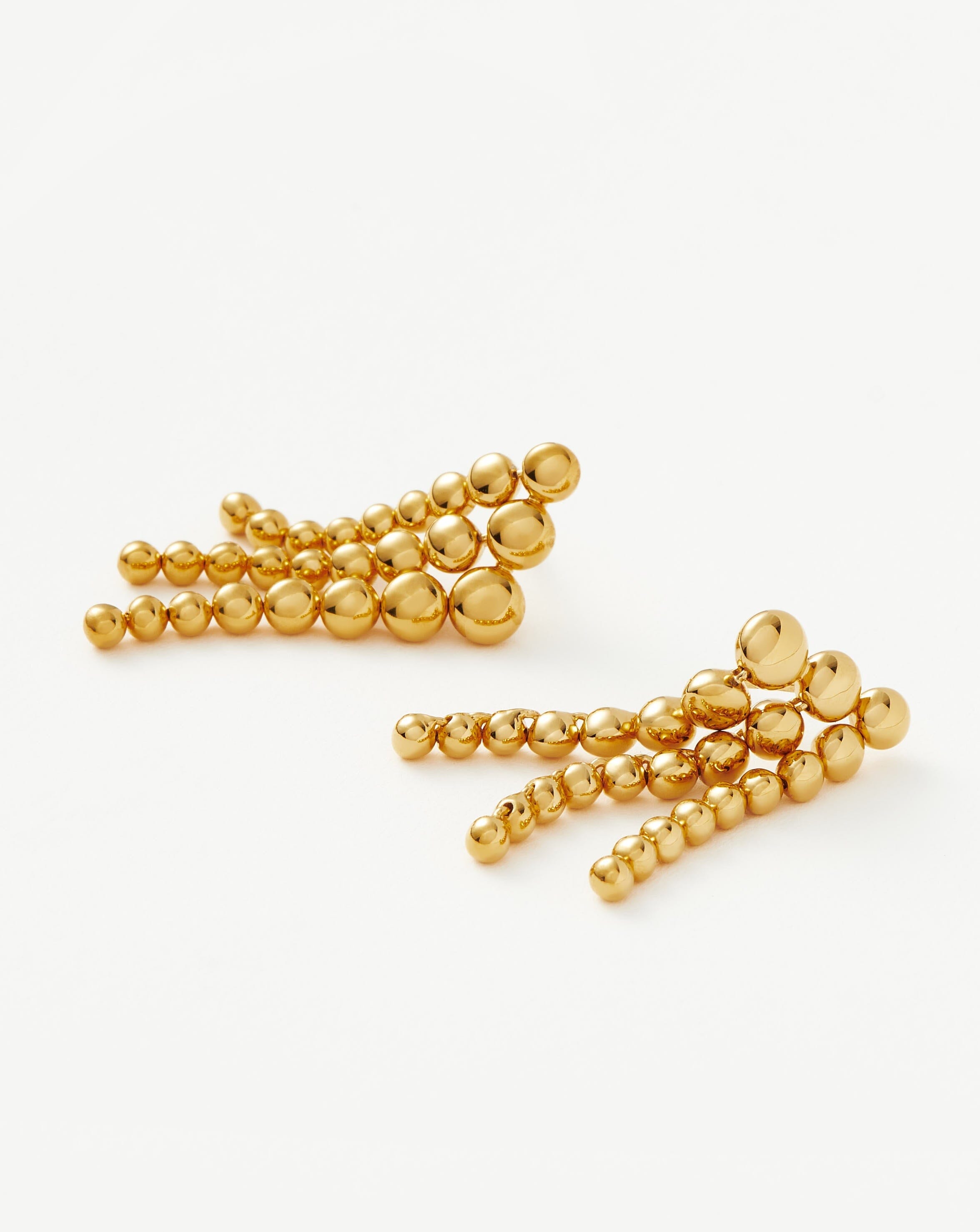 Row of beads stud earrings deals