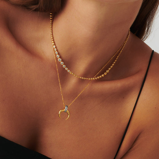 Articulated Reversible Beaded Stone Choker | 18ct Gold Plated Vermeil/Cubic Zirconia Necklaces Missoma 