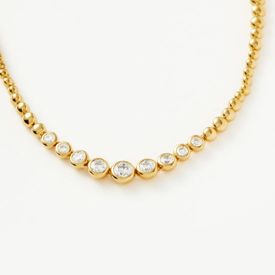 Articulated Reversible Beaded Stone Choker | 18ct Gold Plated Vermeil/Cubic Zirconia Necklaces Missoma 